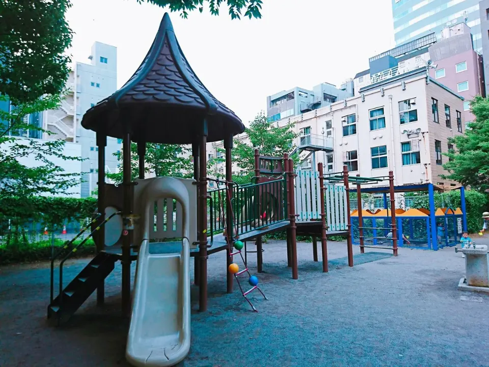 箱崎公園の屋根付き複合遊具